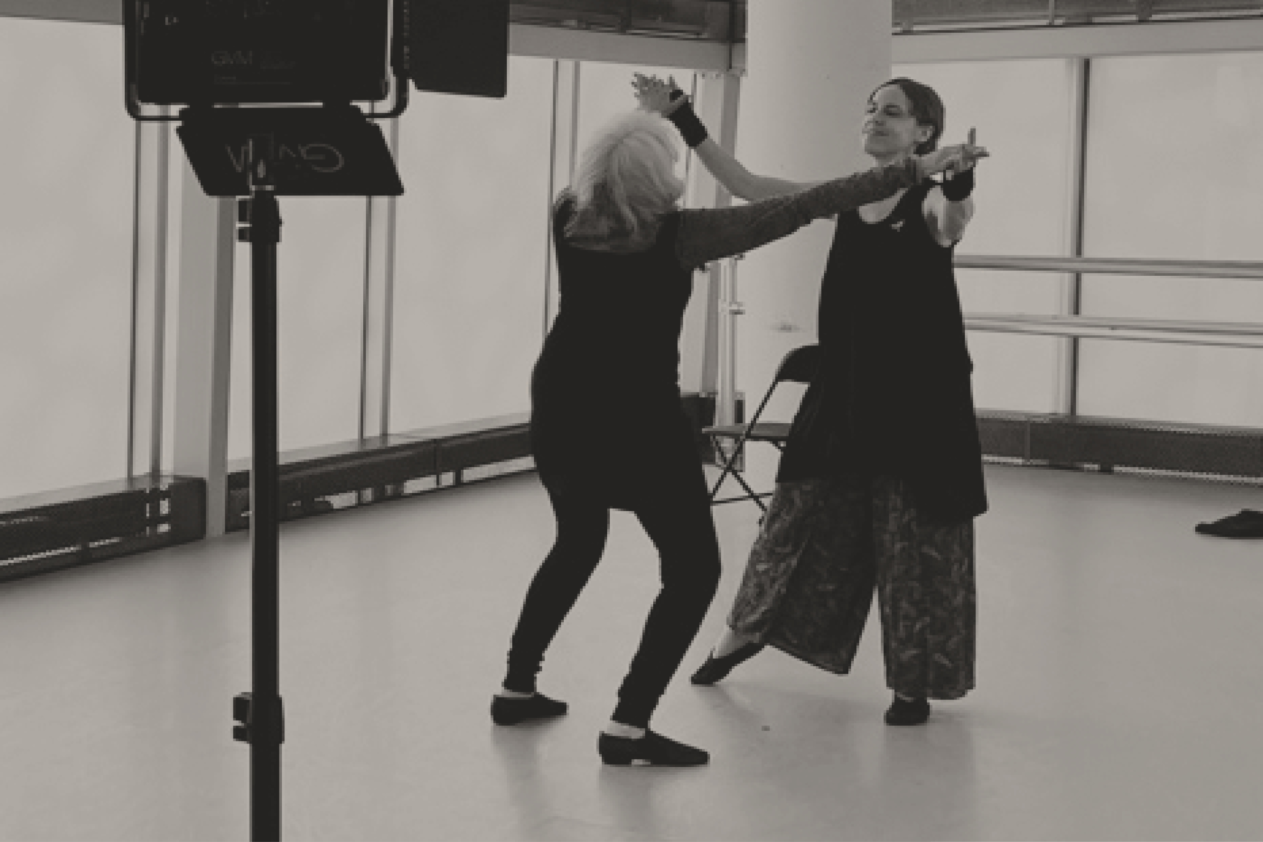 Carol Jones and  Rebecca Barnstaple, dance therapy interns at NCDT